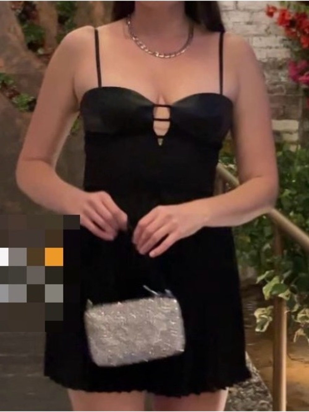 Zara Black Faux Leather Bustier Crop Top with Adjustable Straps